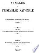Annales de l'assemblée nationale