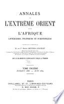 Annales de l'Extrême Orient et de l'Afrique