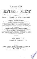 Annales de l'Extrême Orient et de l'Afrique