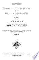 Annales de l'Institut national de la recherche agronomique