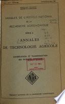 Annales de l'Institut national de la recherche agronomique