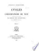 Annales de l'Observatoire de Nice ...