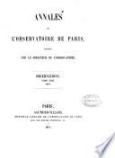 Annales de L'Observatoire De Paris.Observations.TOME XXIII.1867.