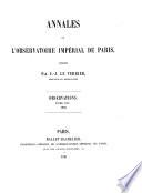 Annales de l'Observatoire Impérial de Paris
