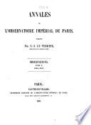Annales de l'Observatoire impérial de Paris
