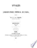 Annales de l'Observatoire impérial de Paris