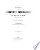 Annales de l'observatoire météorologique du Mont-Blanc