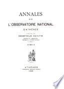 Annales de l'Observatoire national d'Athènes ...