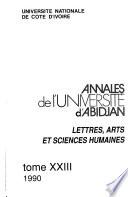 Annales de l'Université d'Abidjan