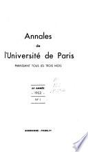 Annales de l'Université de Paris