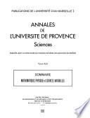 Annales de l'Université de Provence