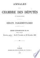 Annales de la Chambre des députés
