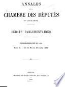 Annales de la Chambre des députés