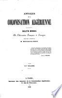 Annales de la colonisation Algérienne