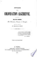 Annales de la colonisation Algérienne