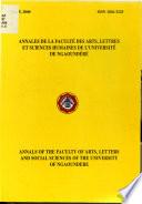 Annales de la Faculté des arts, lettres et sciences humaines de l'Université de Ngaoundéré
