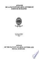 Annales de la Faculté des arts, lettres et sciences humaines