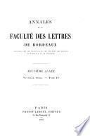 Annales de la Faculté des lettres de Bordeaux