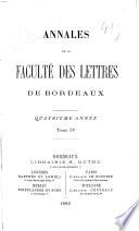 Annales de la Faculté des lettres de Bordeaux
