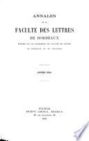 Annales de la Faculté des Lettres de Bordeaux
