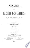 Annales de la Faculte des lettres de Bordeaux