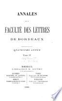 Annales de la Faculté des lettres de Bordeaux