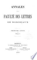 Annales de la Faculté des lettres de Bordeaux