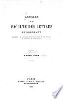 Annales de la Faculté des Lettres de Bordeaux