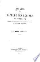 Annales de la Faculté des Lettres de Bordeaux