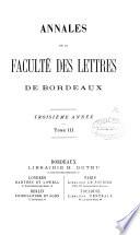 Annales de la Faculté des lettres de Bordeaux