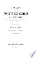 Annales de la Faculté des lettres de Bordeaux
