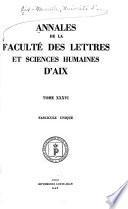 Annales de la Faculté des lettres et sciences humaines d'Aix