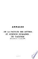 Annales de la Faculté Des Lettres Et Sciences Humaines