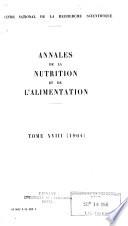 Annales de la nutrition et de l'alimentation