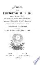 Annales de la propagation de la foi