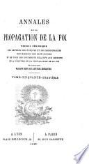 Annales de la propagation de la foi