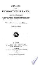 Annales de la propagation de la foi