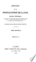 Annales de la propagation de la foi