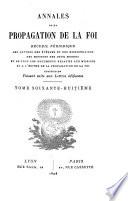 Annales de la propagation de la foi