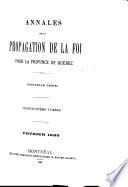 Annales de la propagation de la foi pour les provinces de Québec et de Montréal