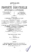 Annales de la propriété industrielle, artistique et littéraire