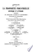 Annales de la propriété industrielle, artistique et littéraire