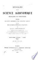 Annales de la science agronomique française et étrangère