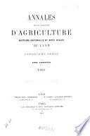 Annales de la Société d'Agriculture, Histoire Naturelle et Arts Utiles de Lyon