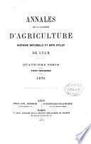 ANNALES DE LA SOCIETE D'AGRICULTURE