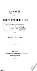 Annales de la Société d'Agriculture, Sciences, Arts et Commerce de Puy