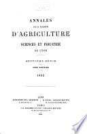 Annales de la Société d'Agriculture, Sciences et Industrie de Lyon