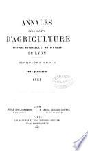 ANNALES DE LA SOCIETE D'AGRICULTURE , TOME QUATRIEME