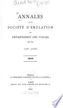 Annales de la Société d'Emulation du Département des Vosges