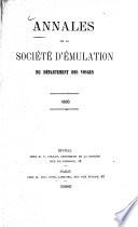 Annales de la Société d'Emulation du Département des Vosges